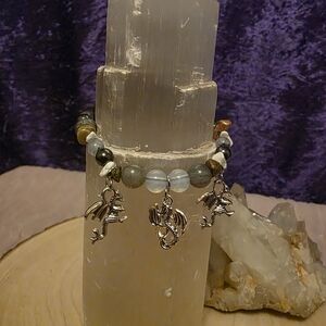 Silver Dragon Charm Bracelet